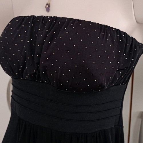 Active Girl evening mini strapless dress like new, black with gold details