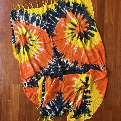 Tie dye pareo like new, multicolor with orange, yellow and blue
