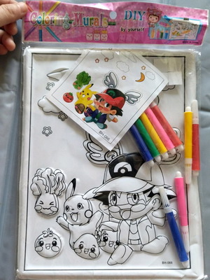 Pokemon embossed coloring set used with markers