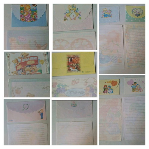 Romantic teddy bear stationery like new, collectible writing paper