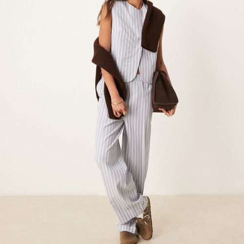 ASOS Design Striped Linen Set like new, sleeveless vest and trousers