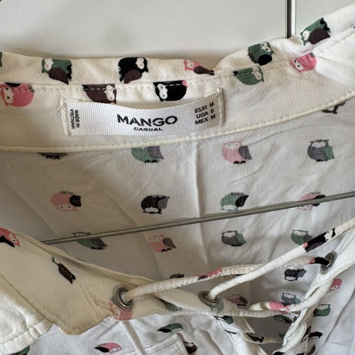 Mango shirt with owls used, size M