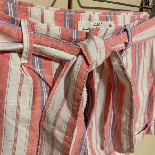 H&M striped cotton shorts new, pink and turquoise