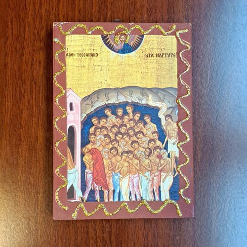 Religious icons, set of 16, various sizes and materials