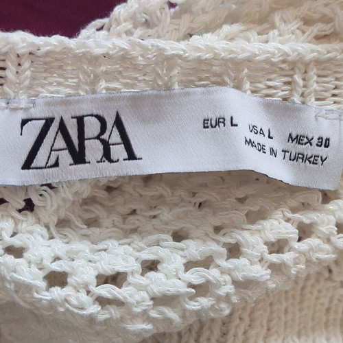 Zara crochet top boho chic L unused, white beige