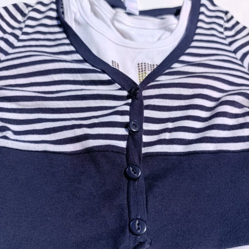 Zara Striped Crop Cardigan Like New, Blue-White