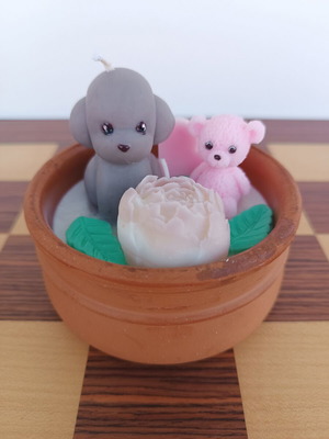 Handmade scented candle new, natural wax and porcelain container