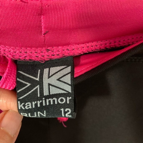 Karrimor women's 3/4 sports leggings used, size small, black/pink