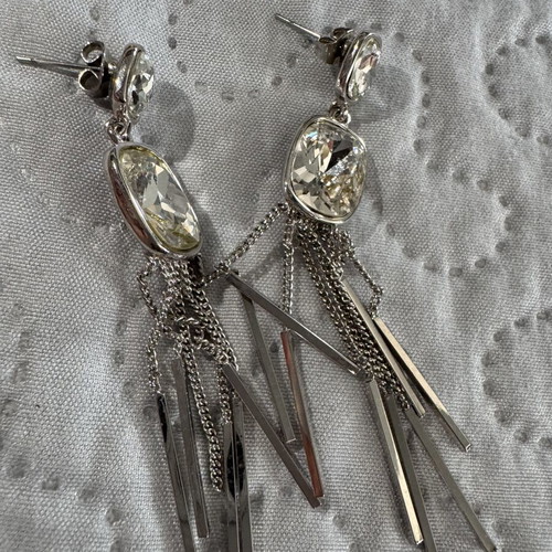 Dangling earrings with stones silver, new