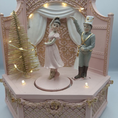 Nutcracker and Ballerina Christmas Music Box like new