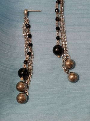Silver Chain Earrings 8 cm length