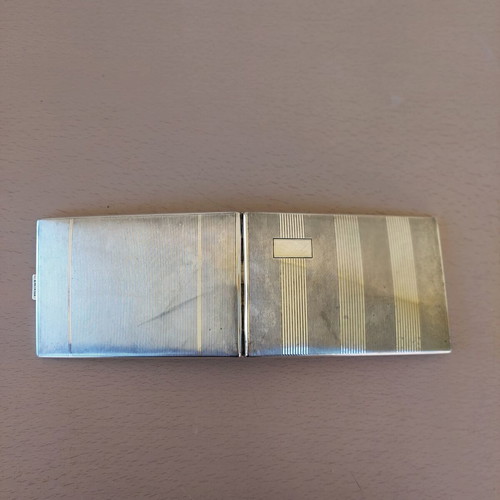 Alpacca Hoka silver cigarette case used, 60's vintage