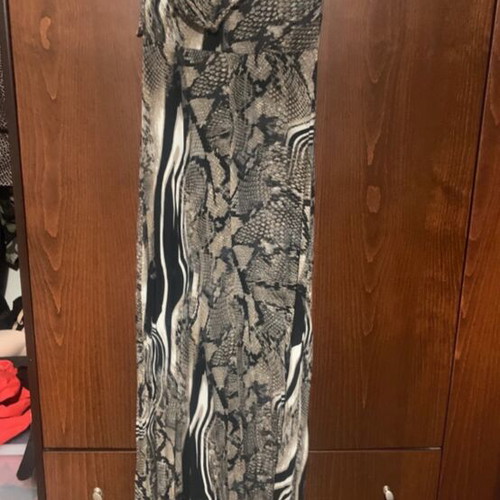 Long dress with snake skin pattern tied at neck Mara's Collection like new
