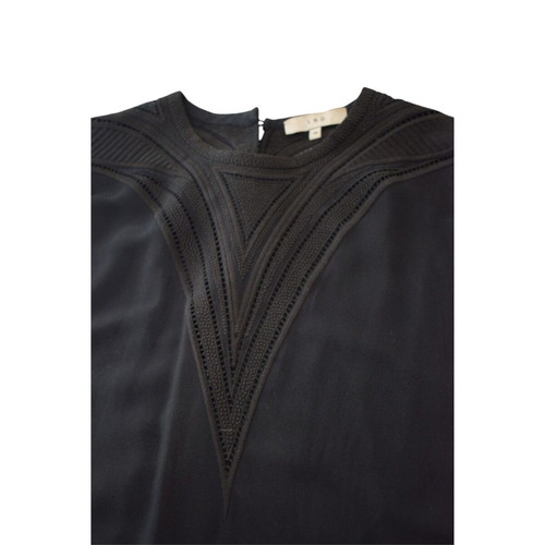 IRO Paris Cadonia black crepe mini dress with embroidered cutouts and sleeves, size FR 36 US 4