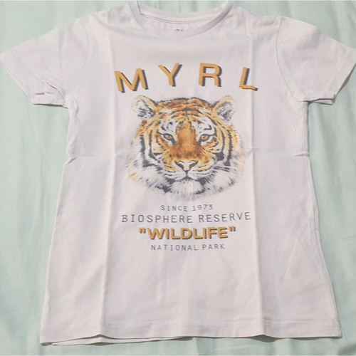 Mayoral short-sleeve t-shirt 9y 134cm like new, tiger print, cotton