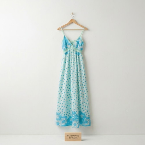 Summer maxi dress, turquoise, airy and feminine