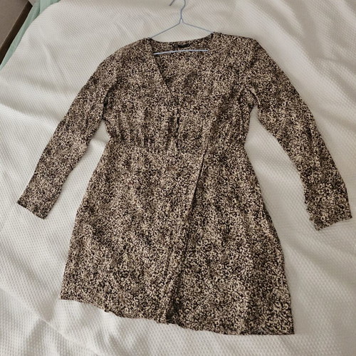 Zara mini dress XXL animal print like new, beige