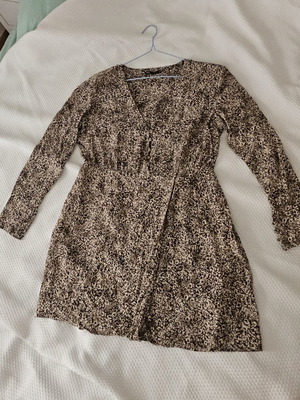 Zara mini dress XXL animal print like new, beige