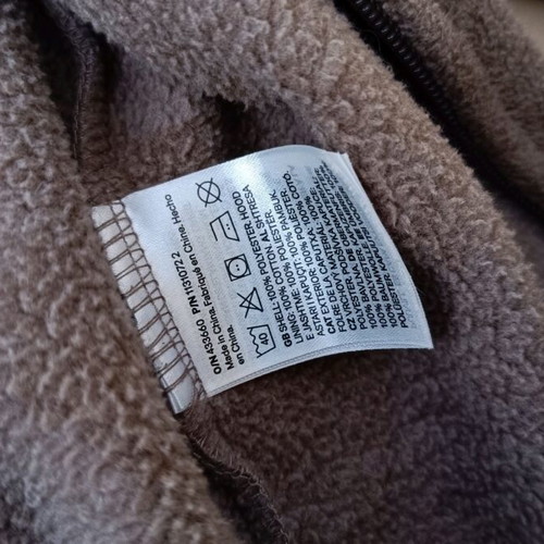 Ολόσωμο φορμάκι H&M βρεφικό φλις μέγεθος 74 σαν καινούργιο καφέ με φερμουάρ
