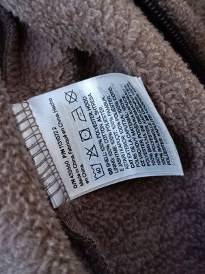 Ολόσωμο φορμάκι H&M βρεφικό φλις μέγεθος 74 σαν καινούργιο καφέ με φερμουάρ