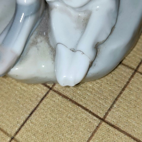 Lladró Boy with Dog porcelain figure refurbished