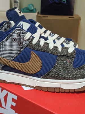 Nike Dunk Low Tweed Corduroy 2023 new gray and blue athletic shoes size 43