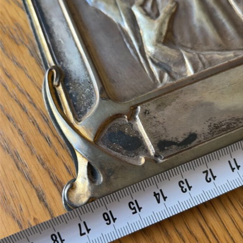 Art Deco Paris religious image used, silver copper bronze