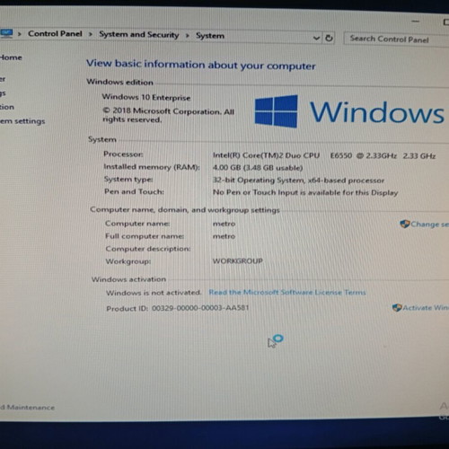HP Compaq dc7800 desktop computer used with Intel Pentium Core Duo and 4GB RAM