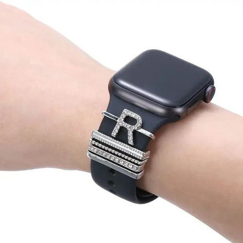 Apple Watch Strap Decoration New, Letter Charm for Silicone Bands