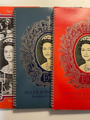 Silver Jubilee Queen Souvenir Cuttings Books used, set of 3