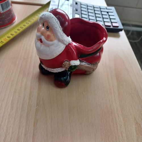 Christmas ceramic planter used