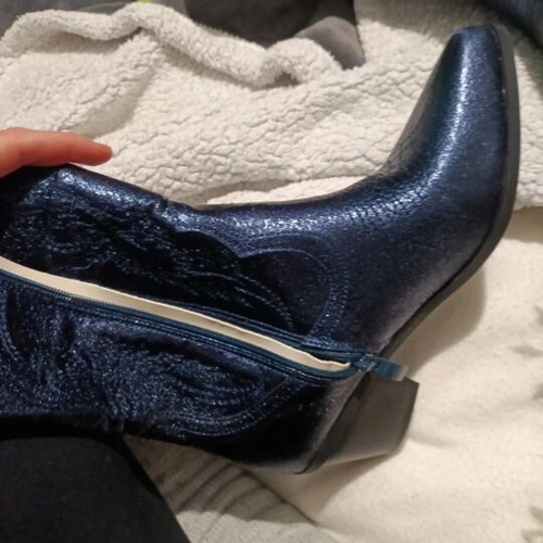 Blue glitter ankle boots new, size 39