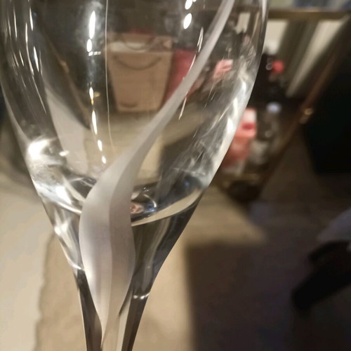 Crystal glasses with design, like new, set of 5