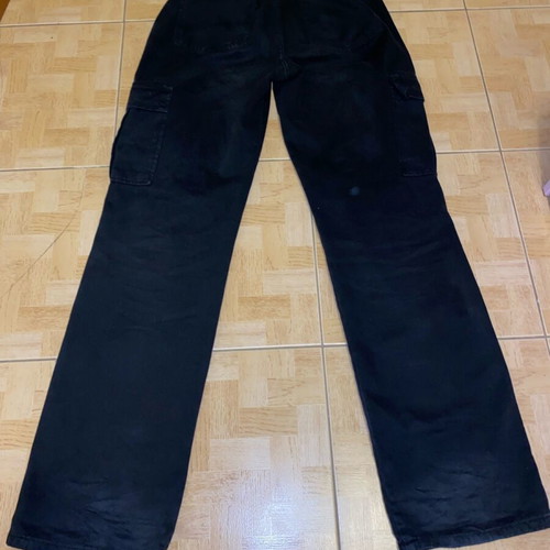 Stradivarius cargo pants used black, straight fit, size S