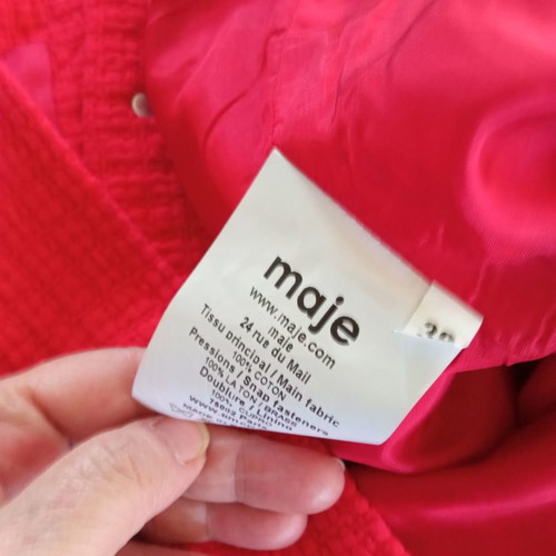MAJE Paris tweed bouclé jacket coral - size FR38 or Medium