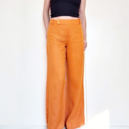 Vintage linen pants XS, like new, orange
