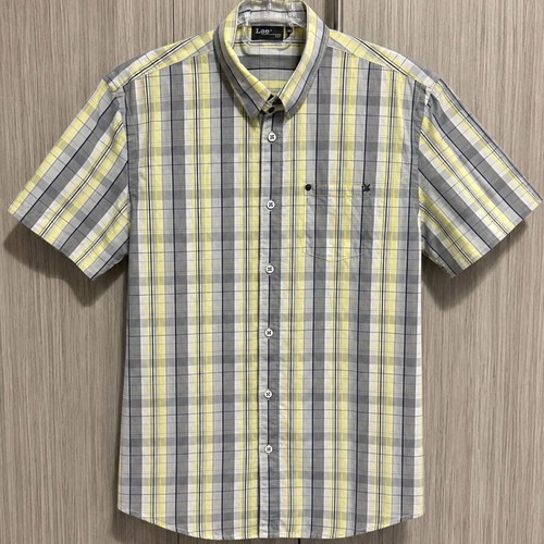 Lee 100% cotton shirt, black and yellow, size L