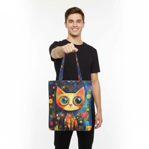 Tote Bag with Colorful Cat Print New