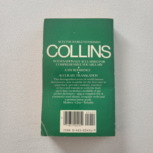 Collins Italian-English English-Italian Dictionary used, bilingual