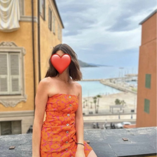 ASOS floral mini dress, orange, size S