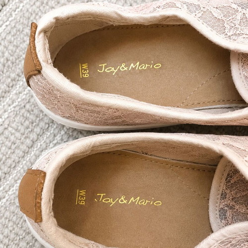 Joy & Mario sneakers size 39 like new, dusty pink lace with satin laces