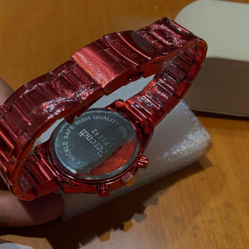 Ferendi women's watch new red with floral dial