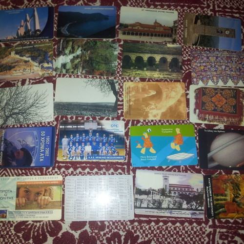 Phone cards used, pack of 20 pieces