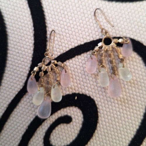 romantic earrings with rhinestones