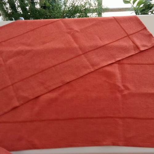 Set of 2 table runners terracotta with embossed texture, like new