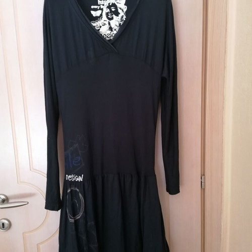 Desigual dress new, cotton with elasticity, size M/L, black