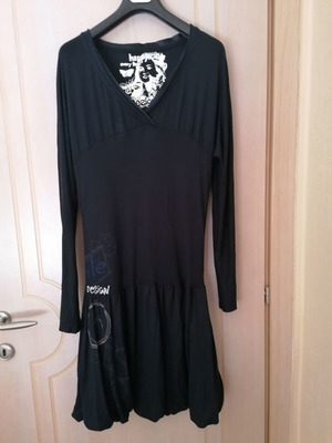 Desigual dress new, cotton with elasticity, size M/L, black