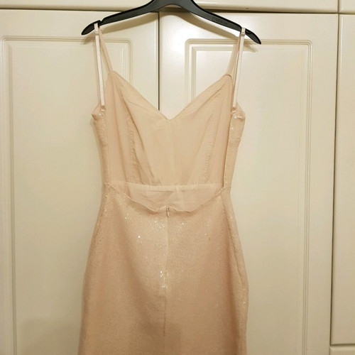 Lulu evening mini dress new, pink powder with sequins