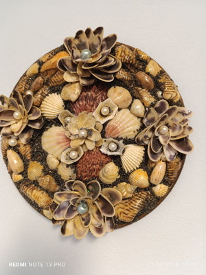 3D Seashell Mosaic Wall Panel new, handcrafted coastal decor