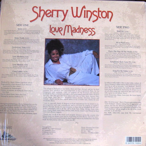 LP Sherry Winston Love Madness 1989 like new, jazz funk